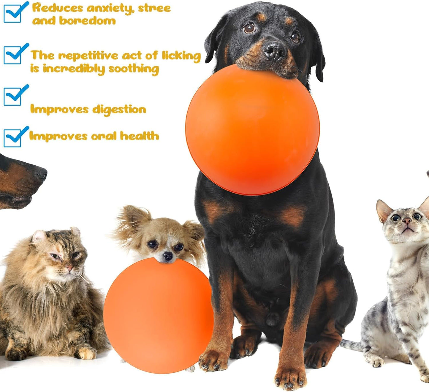 Patelai 2 Pcs Dog Enrichment Lick Bowls Silicone Freeze Bowls Interactive Cat Licking Mats Slow Feeders for Pet Oral Health Boredom Anxiety Relief, Wobble or Stay Put (Orange, Green,Bone)