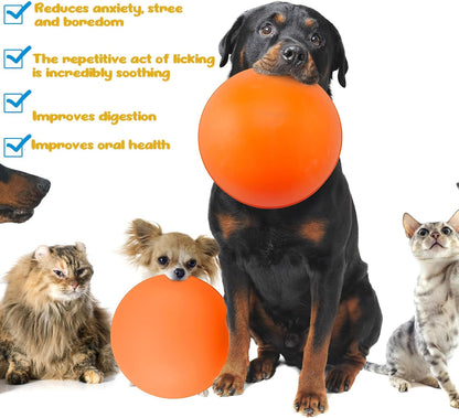 Patelai 2 Pcs Dog Enrichment Lick Bowls Silicone Freeze Bowls Interactive Cat Licking Mats Slow Feeders for Pet Oral Health Boredom Anxiety Relief, Wobble or Stay Put (Orange, Green,Bone)