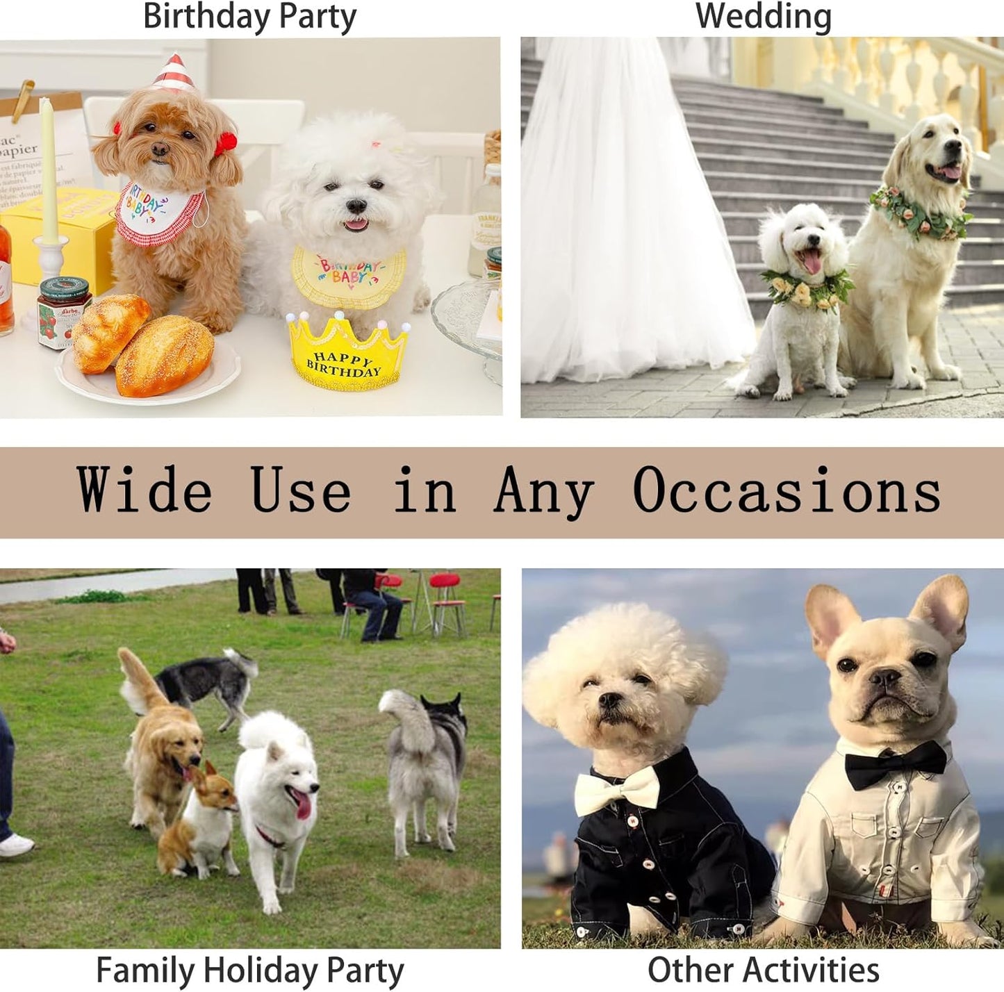 Pet Dresses for Small Dogs Cats Girl, Cute Princess Bowknot Dress Puppy Shirt All Weather Skirt Clothes Cat Apparel for Birthday Wedding Party Holiday (Khaki&Black, Small)