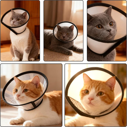 2 Pack Cat Cones to Stop Licking, Soft Comfortable Adjustable Dog Cone After Surgery Pet E Collar Pet Recovery Cones Alternative to Plastic Elizabeth HeadCollar for Cats Kitten Puppy(Size M)