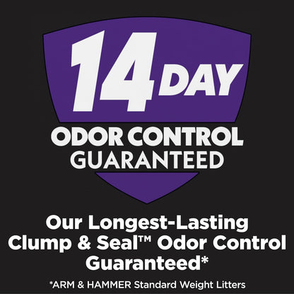 ARM & HAMMER Clump & Seal SLIDE Platinum Multi-Cat Clumping Cat Litter, 14-Day Odor Control, EZ Clean Technology, 18 lbs – No Scrubbing, Powerful Odor Eliminator