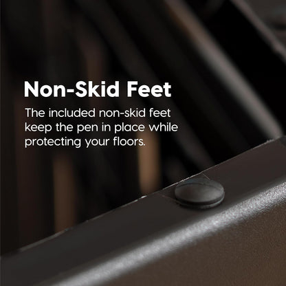 IRIS USA 24" 4-Panel Dog Playpen with Door, 35 x 35 x 24, Puppy Playpen, Dog Play Pen Indoors, Pet Fence, Puppies/Small Dogs, Black