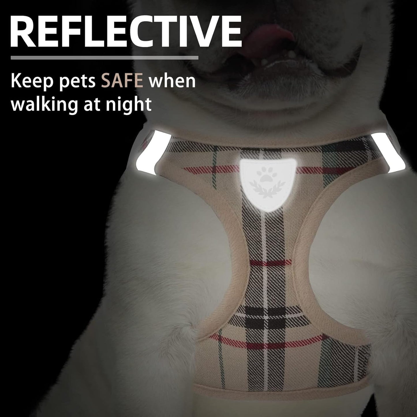 PUPTECK Adjustable Dog Harness Collar Leash with Dress Set