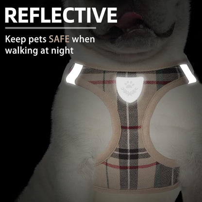 PUPTECK Adjustable Dog Harness Collar Leash with Dress Set