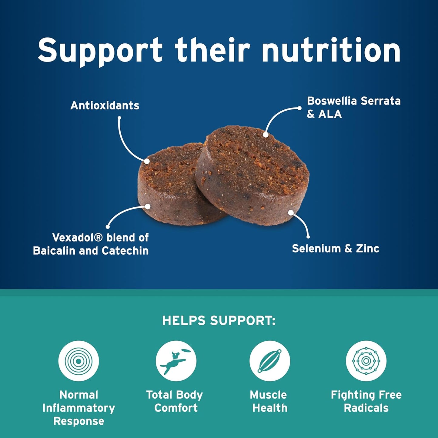 Pet Protect Whole Body Comfort+ Supplement for Dogs, Vet-Formulated Alenza, Supports a Normal Inflammatory Response, Chicken-Flavored Soft Chews (60 Count)