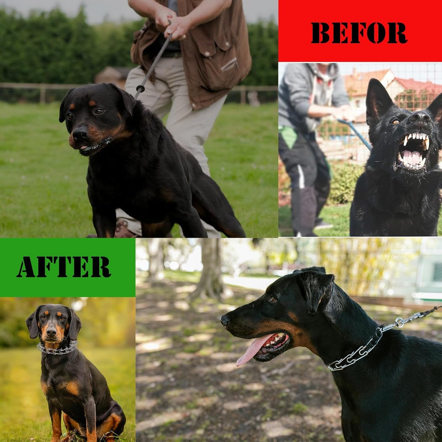 Prong Pinch Collar for Dogs with Quick Release Buckle, Adjustable Training Collar for Small Medium Large Dogs, Helps Prevent Dog from Pulling(2.3mm, Neck Size 13"-15"), Silver