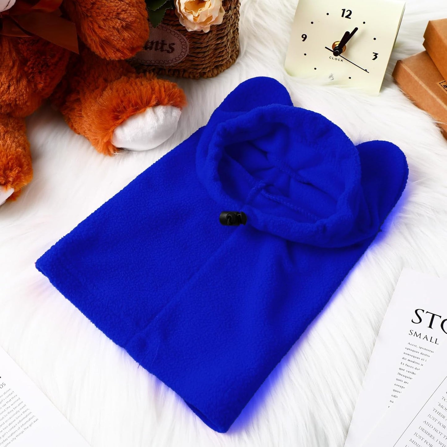 Winter Dog Hats Quiet Ears for Dogs Ear Muffs Pet Neck Warmer Scarf Hoodie Noise Protection Cover Beanie Head Wrap Costume for Pet Dog Cats(Blue,S)