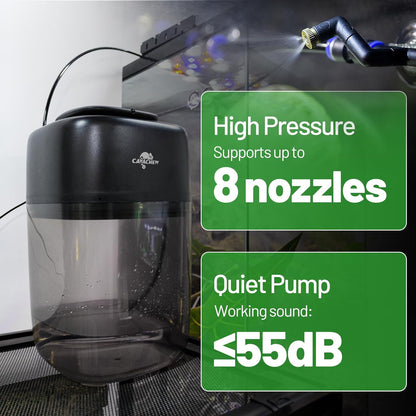 10L Reptile Mister Fogger with Timer, 4 Nozzles, High Pressure Automatic Misting System for Reptile Tank, Terrarium Humidifier for Reptiles, Amphibians & Plants