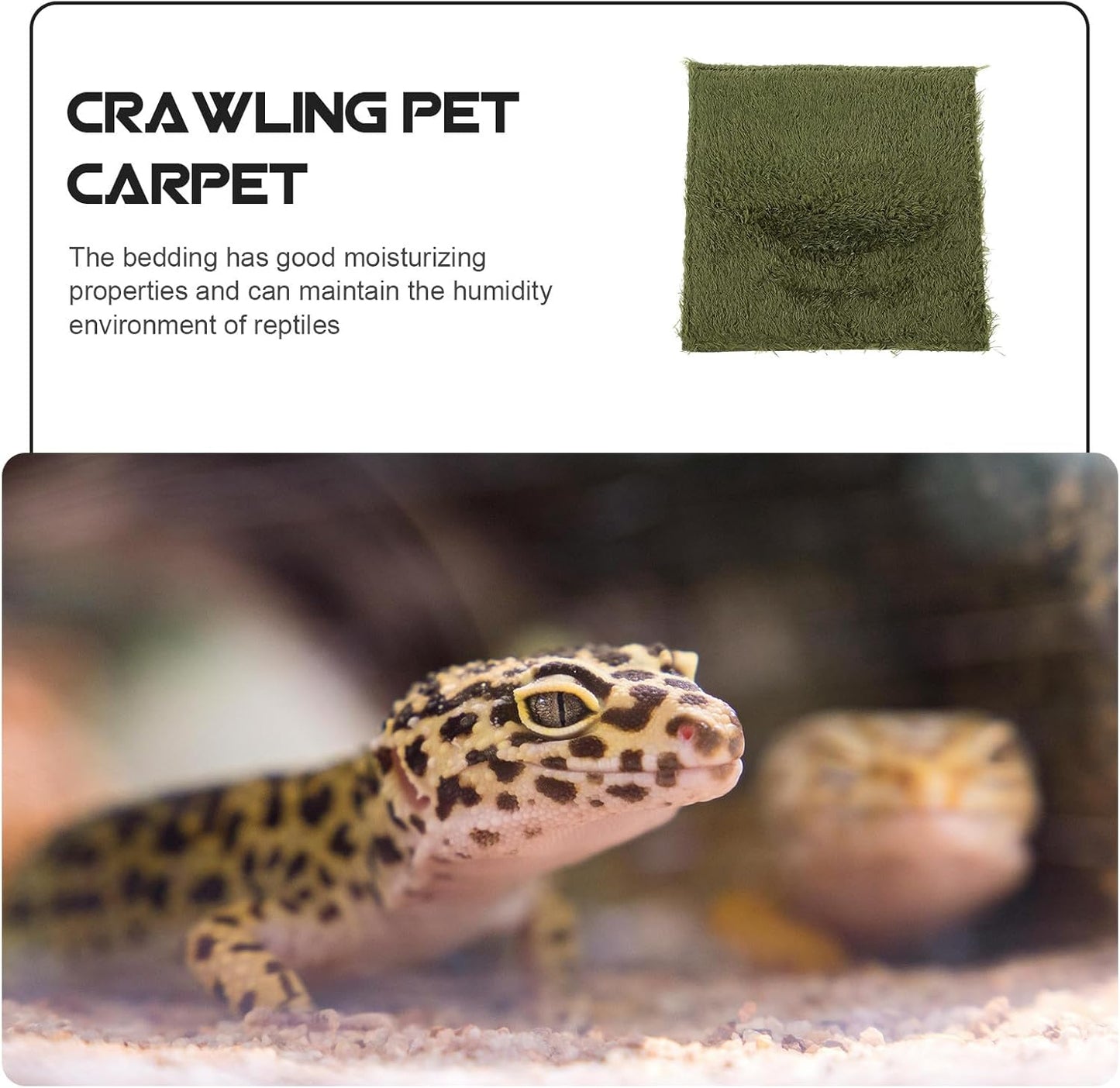 Reptile Carpet Mat and Substrate Liner, Moisture Retaining Moss Carpet 20X20Cm, Decorative Terrarium Bedding for Lizards, Turtles, Frogs, and Amphibians
