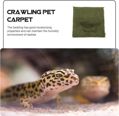 Reptile Carpet Mat and Substrate Liner, Moisture Retaining Moss Carpet 20X20Cm, Decorative Terrarium Bedding for Lizards, Turtles, Frogs, and Amphibians