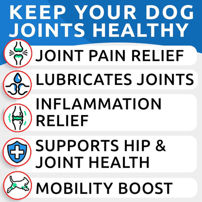 Dog Probiotics Chews + Hemp Treats + Glucosamine Bundle - Digestive Enzymes + Prebiotics + Chondroitin, MSM, Omega-3 - Gas, Diarrhea, Allergy, Constipation, Upset Stomach Relief + Joint Pain Relief