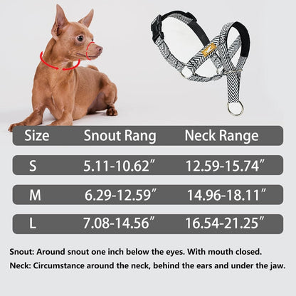 Gentle Dog Head Collar with Soft Nylon, Breathable Head Halter for Small Medium Large Dogs, Prevent Pulling Barking(S,Black)