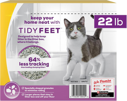 Purina Tidy Cats Tidy Feet Clumping Low Tracking Cat Litter with Odor Control – Unscented - 22 lb. Box