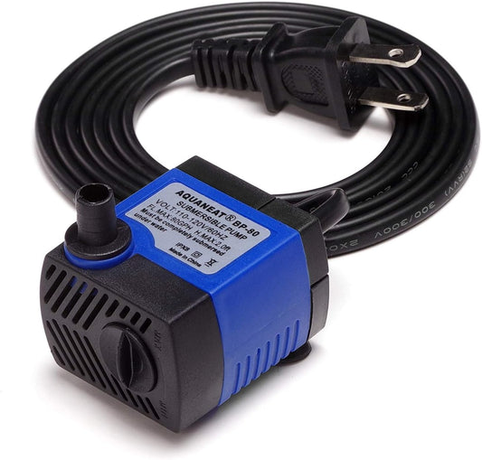 AQUANEAT Small Fountain Pump, 80 GPH Submersible Water Pump for Aquarium Fish Tank, Outdoor Water Fountain, Hydroponics, Pond Filter Pump