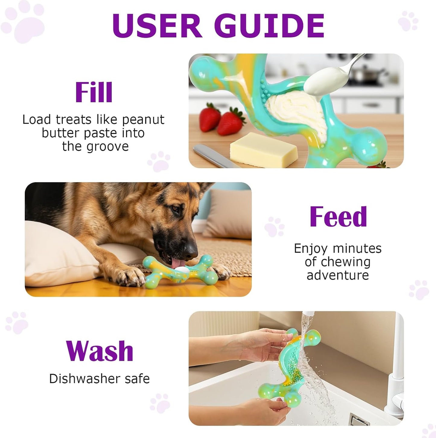 Dog Toys for Aggressive Chewers: 2 Pack Tough Dog Toy for Medium & Large Dogs Weighing 20-70 lbs, Indestructible Dog Chew Toys, Long-Lasting Dog Bones for Large Breed, Keeps Them Busy