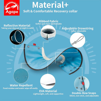 Agape Soft Dog Cone for Small Dogs & Cats, Comfy Dogs Recovery Collar After Surgery, Adjustable E Collar Alternative to Stop Licking, Protective Elizabethan Cones for Pup&Kitty, Comfortable Dog Cones