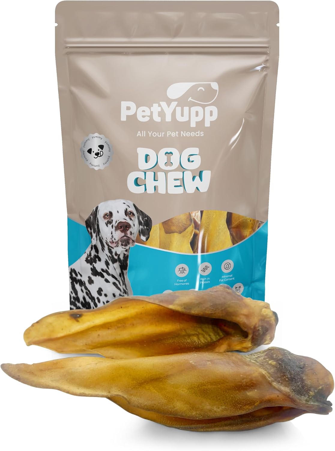 Water Buffalo Ears for Dogs 20 Count - All Natural, Single Ingredient & Long-Lasting Beef Ears for Small, Medium & Large Dogs - Promotes Dental Health & Rawhide Free Dog Treats