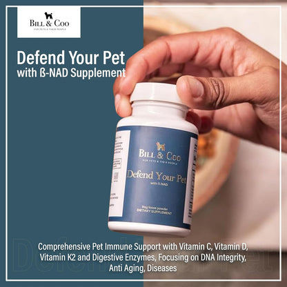 BILL & COO Complete Pet Wellness Bundle – Probiotic & Prebiotic Gut Support + NAD Immune Booster – Daily Digestive & Cellular Health Supplements for Dogs & Cats – Natural Powder Formula, 3-Pack