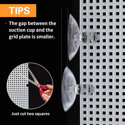 2PCS Fish Tank Divider Aquarium Dividers Fish Clear Plastic Tank Separator with Suction Cups DIY Designed Adjustable Isolation Board Reusable Partition Grid for Separating Fishes 13 x 10 Inch