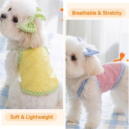 Dog Summer Clothes Puppy Heart Vest Shirt Breathable Pet Sleeveless Tank Top for Small Medium Dog Cat (Yellow, X-Large)