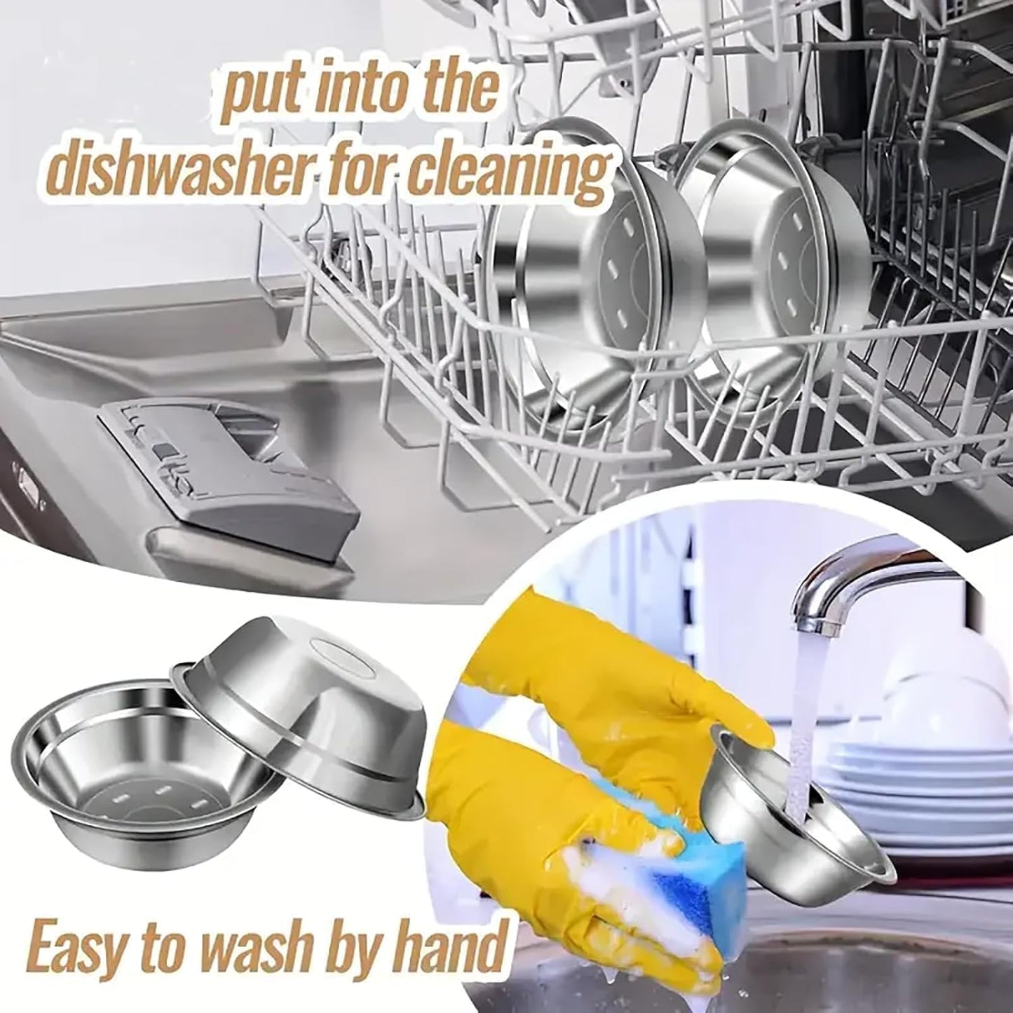 Stainless Steel cat Bowls，6PCS Bowls Whisker Friendly,Elevated Stand,Dishwasher Safe Shallow Wide Flat Food Bowls,Metal Dishes Whisker Fatigue Relief,Replacement Basic Plates