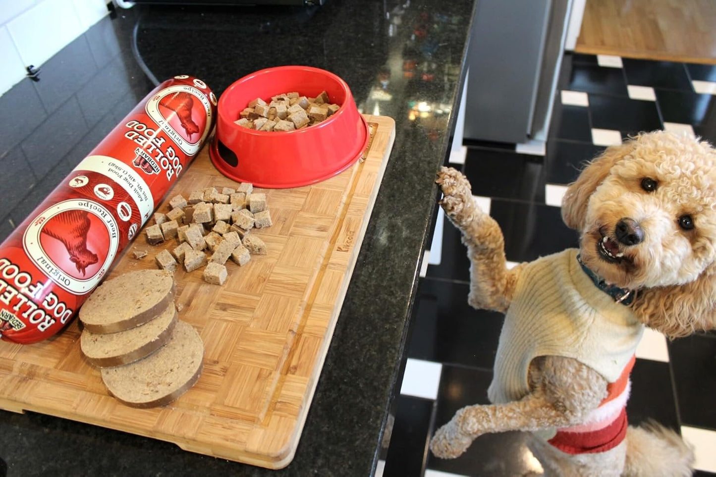 Redbarn Pet Products Premium Rolled Dog Food, Semi-Moist, Beef Recipe - High Protein Full Feed, Topper, Training Treat, or Pill Pouch - Balanced Meal with Functional Ingredients - 4 lb, 8 Rolls