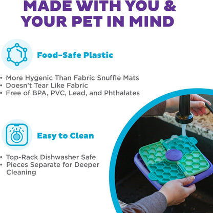 Outward Hound by Nina Ottosson Lick N’ Flip 3-in-1 Interactive Dog Puzzle Toy, Lick Mat & Slow Feeder – Calming Enrichment Feeder for Small & Medium Dogs, Holds 1 Cup of Wet of Dry Food