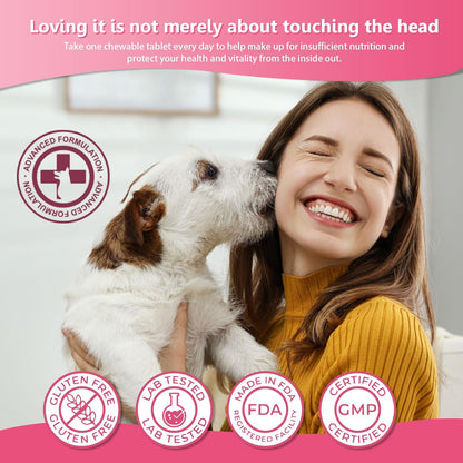 Multivitamin Chews for Dogs - Dog Vitamins with Probiotics, Glucosamine & Digestive Enzymes, Supports Joint Health, Immune System & Gut for Senior & Puppy,Chicken Flavor, 30Ct (ND-015)