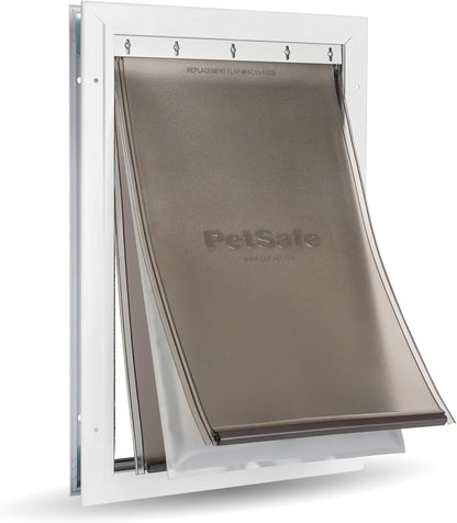 PetSafe Extreme Weather Aluminum Pet Door - Energy-Saving Thermal Barrier Pet Flap with Slide-in Door Locking & Secure Flap Cover - for Dogs Up to 100 Lb - Large