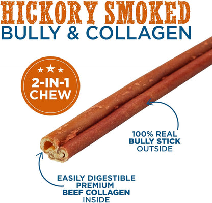 Best Bully Sticks Smoked Bully Sticks with Collagen for Dogs - 5-6 Inch, 10 Count (Pack of 1) - Natural, Grain Free Dog Chews - Medium, Long-Lasting Treats for Aggressive Chewers