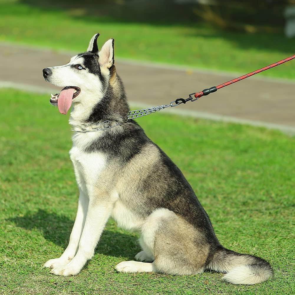 CBBPET Dog Prong Collar, Adjustable Dog Training Collar with Quick Release Buckle for Small Medium Large Dogs (Silver, L/3.5mm Neck: 18"-20'' Weight:70 lbs)