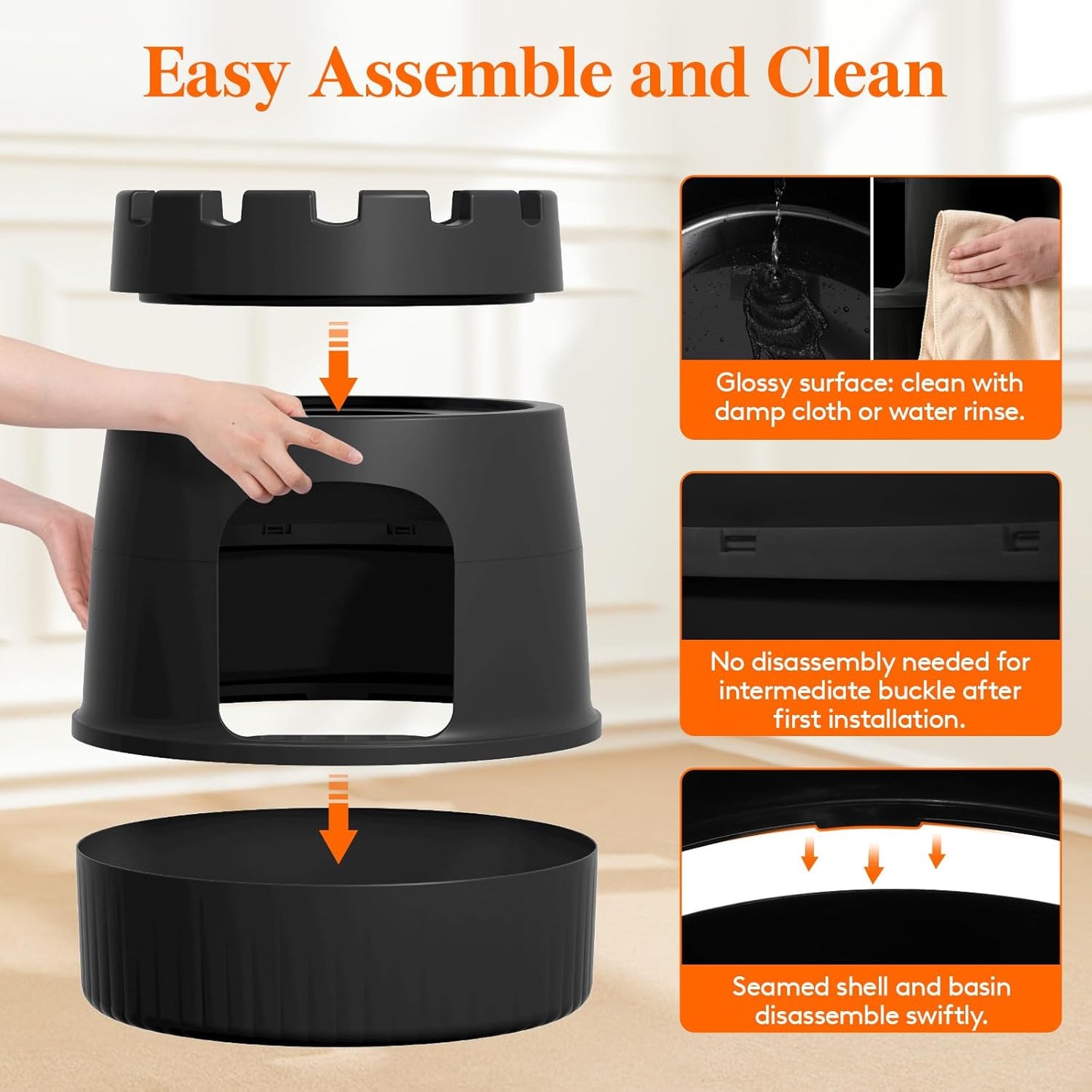 Lifewit Castle Cat House with Scratching Board, Large Cat Bed Cave Indoor, Cat Hideaway for Living Room, Bedroom, Corner, Black