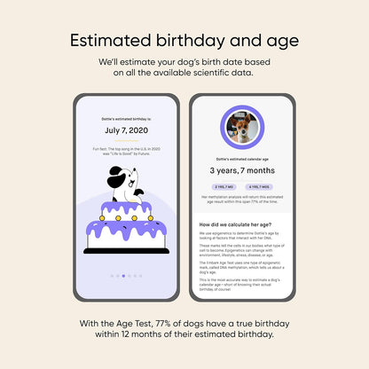 Embark Breed + Health Dog DNA Test & Dog Age Test Bundle - Discover Breed, Ancestry, Relatives, Genetic Health, Traits, and Birthday