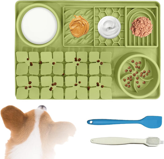 SmartTail Lick Mat for Dogs, Silicone Snuffle Mat for Puppies with Suction Cups, Dog Enrichment Toys for Anxiety Relief, Slow Feeder Dog Bowls for Wet and Dry Foods, Easy to Clean