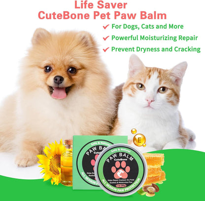 CuteBone Dog Paw Balm and Pet Glove Wipes Kit