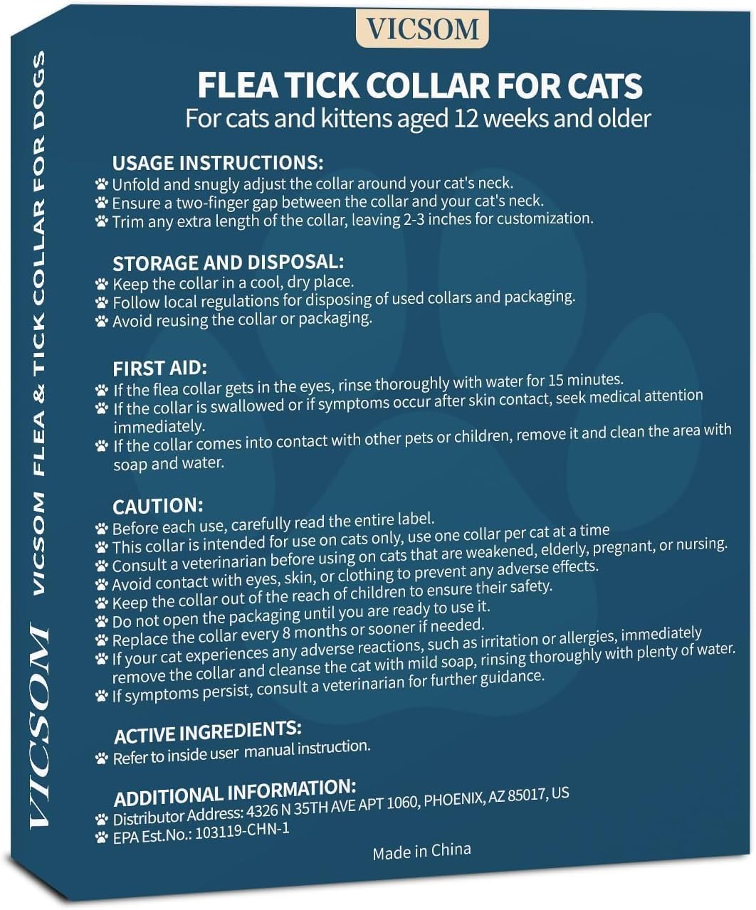 Flea and Tick Collar for Cats - 4 Pack, 32 Month Protection Treatment, Waterproof, Natural Prevention, Adjustable for Cats & Kittens (Black)