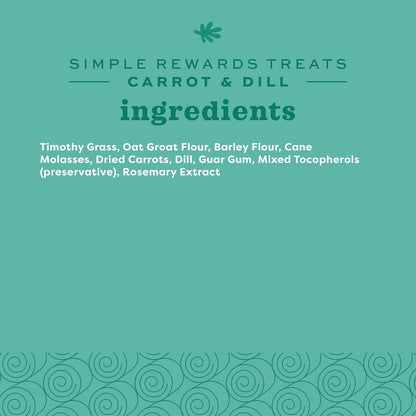 Oxbow Simple Rewards Baked Carrot & Dill Treats, Rabbit & Guinea Pig Treats Made with Timothy Hay, Healthy Guinea Pig, Hamster & Bunny Snack, Timothy for Rabbit, Made in USA, 3 oz Bag