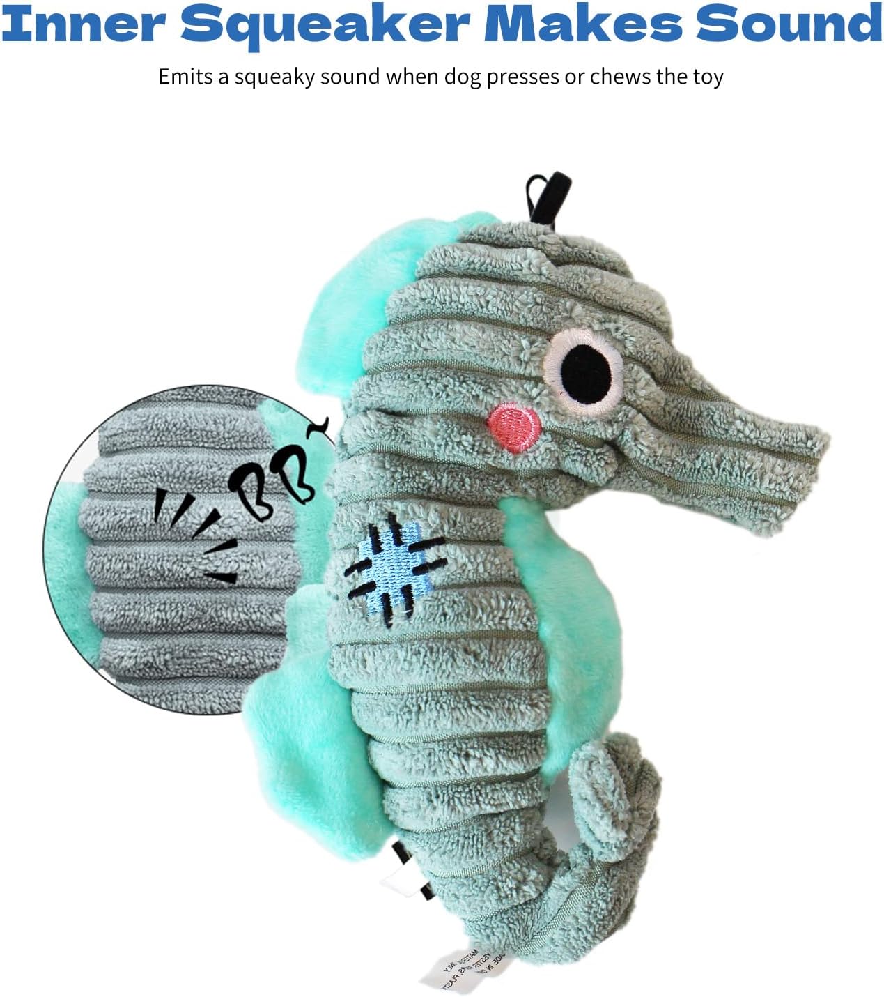 Plush Toys for Small and Medium Dogs, Cute Squeaky Dog Toy for Puppies, Durable Fabric Crinkle Paper chew Toys (3 Pack)