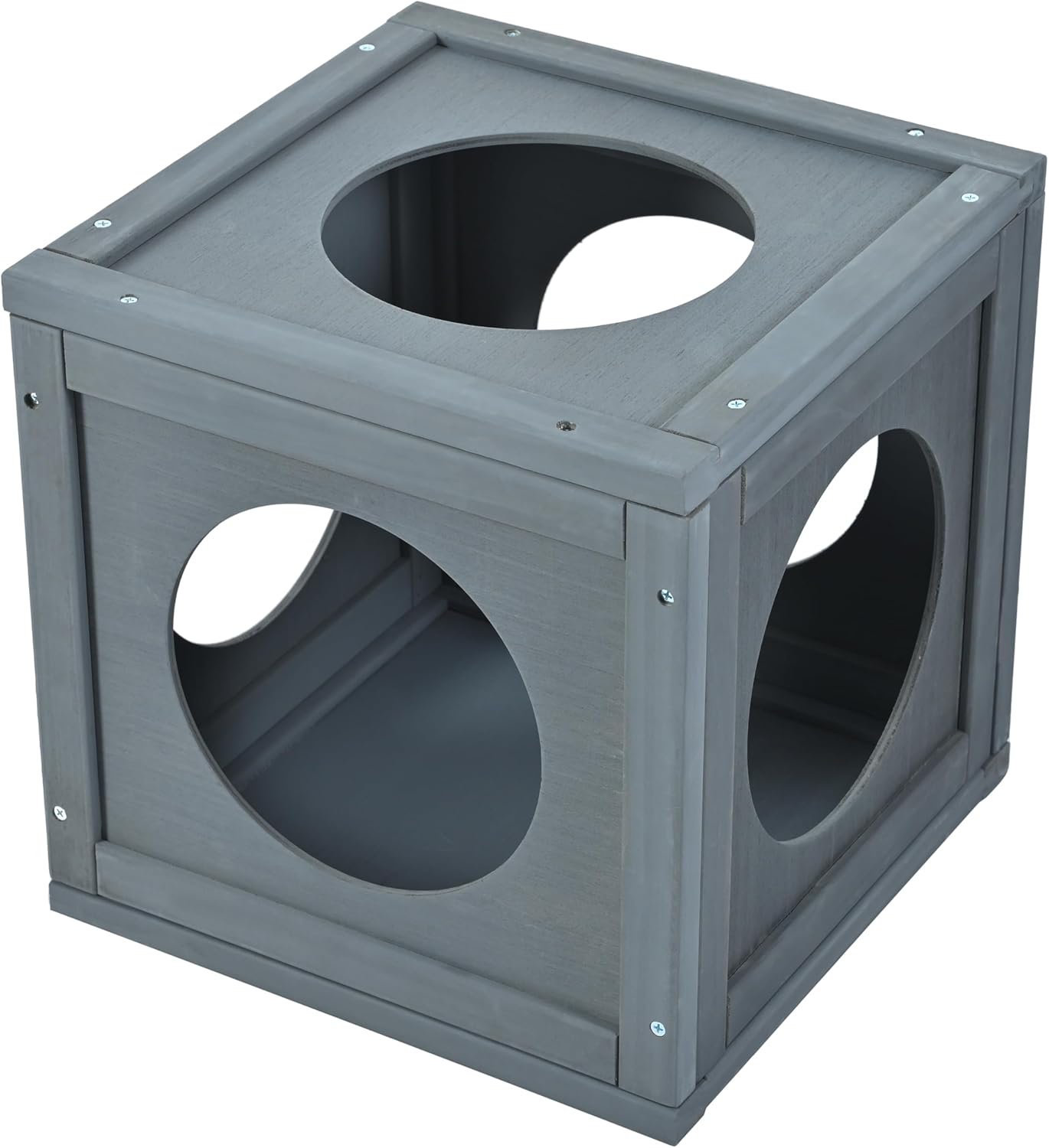 68.90" H Catio Outdoor Cat Enclosure Large, Tall Wooden Cat House with Weatherproof Roof, Cat Cage Playpen with 2 Multiple Platforms & 7 Removable Wood Boxes, for Cats, Grey