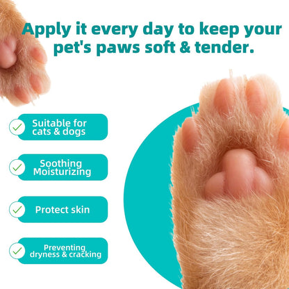 No-Rinse Pet Glove Wipes 10 Count + [2-Pack] Dog Paw Balm 30g | Pet Grooming Bundle