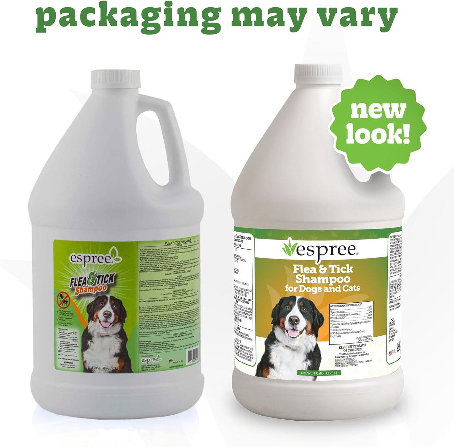Espree Flea & Tick Dog Shampoo, Aloe Vera Based Formula, Made Without Sulfates, Parabens, Harsh Chemicals and Dyes, Pest Removal Shampoo, Flea & Tick Shampoo for Dogs, Pet Grooming Supplies, Gallon