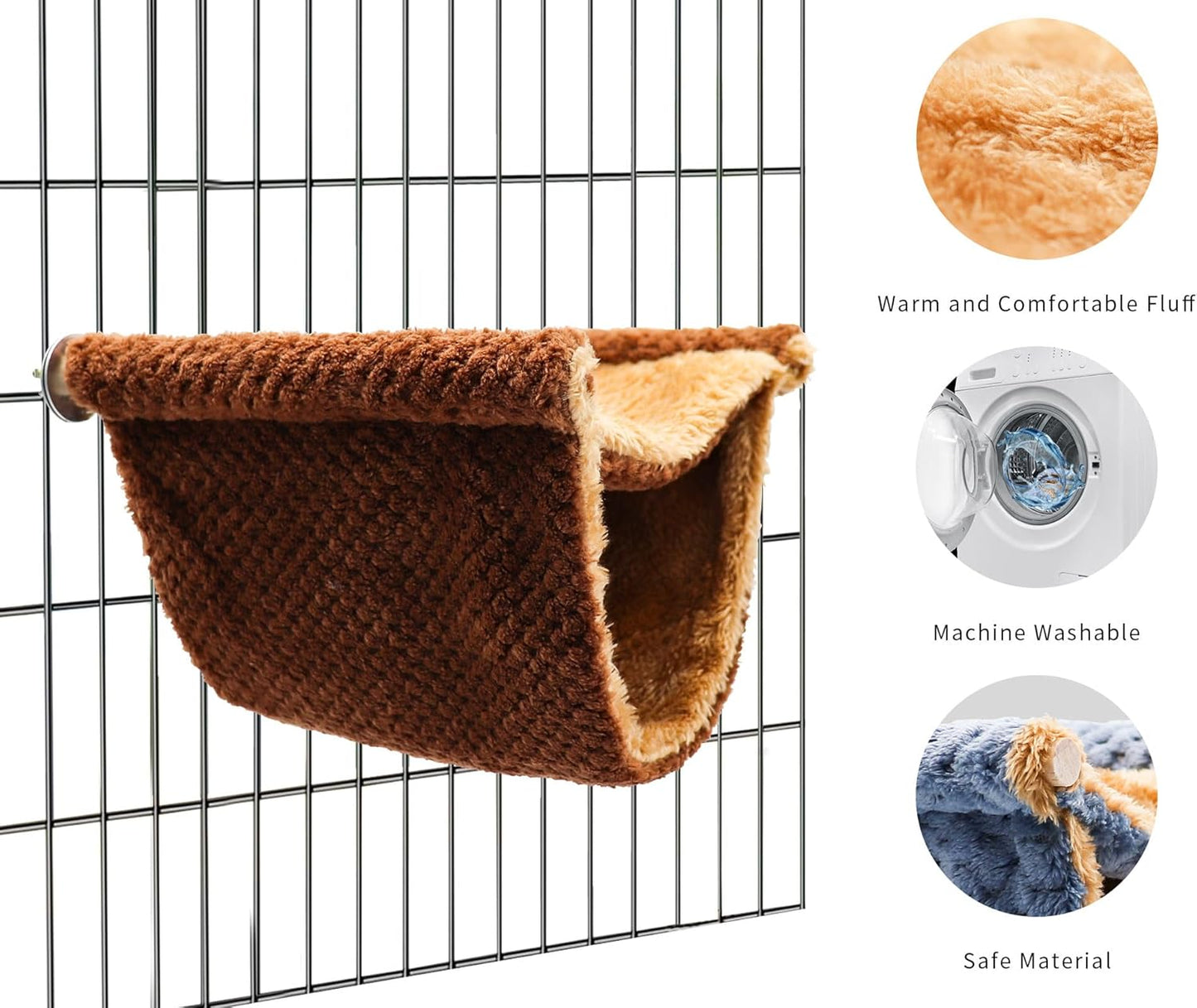 Rat Cage Accessories, Rat Hammock with Warm Soft Fluff, Rat Hammock for Cage, Birds Nest, Sleeping Bed, Cage Accessories for Rat, Hamster, Squirrel, Conure, Sugar Glider, Small Guinea Pig