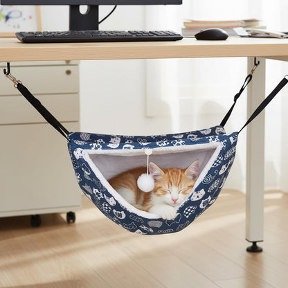 2 Pcs Cat Cage Hammock with Ball, Double Layer Soft Hanging Pet Bed for Indoor Cats, Kittens, Ferrets, Hamsters, Rabbits and Small Animals, 2 Styles