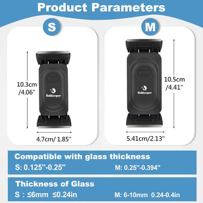 fishkeeper Magnetic Aquarium Glass Cleaner, Dual-Blades Algae Fish Tank Glass Cleaner Brush for 0.2-0.4 Inch Thick Glass Aquariums Tank, Self-Floating Scrubber Brush with 4 Detachable Scraper