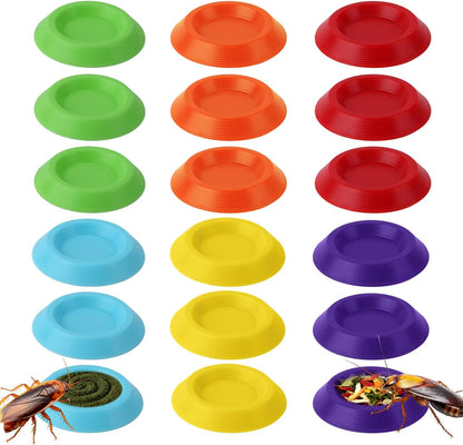 18pcs Reptile Food Dish Bowls, Plastic Colorful Reusable Small Reptile Food Dish Bowls Suitable for Lizard Gecko Frog Pet Tortoise Isopods (6 Colors)