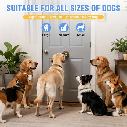 ChunHee WiFi Smart Dog Door Bell for Potty Training to Go Outside–Wireless Doggy Doorbell with Tuya Phone Notification–Waterproof Touch Button and Adjustable Volume, Multi-User Alerts(2 Dog Buttons)