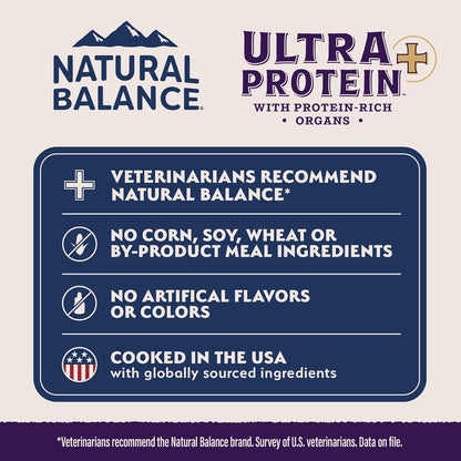 Natural Balance Ultra Protein Plus Dry Cat Food, Immune & Digestive Health Real Chicken & Chicken Meal Recipe with Nutrient-Rich Organs, High Protein Cat Food for Picky Cats - 2.5 lbs.