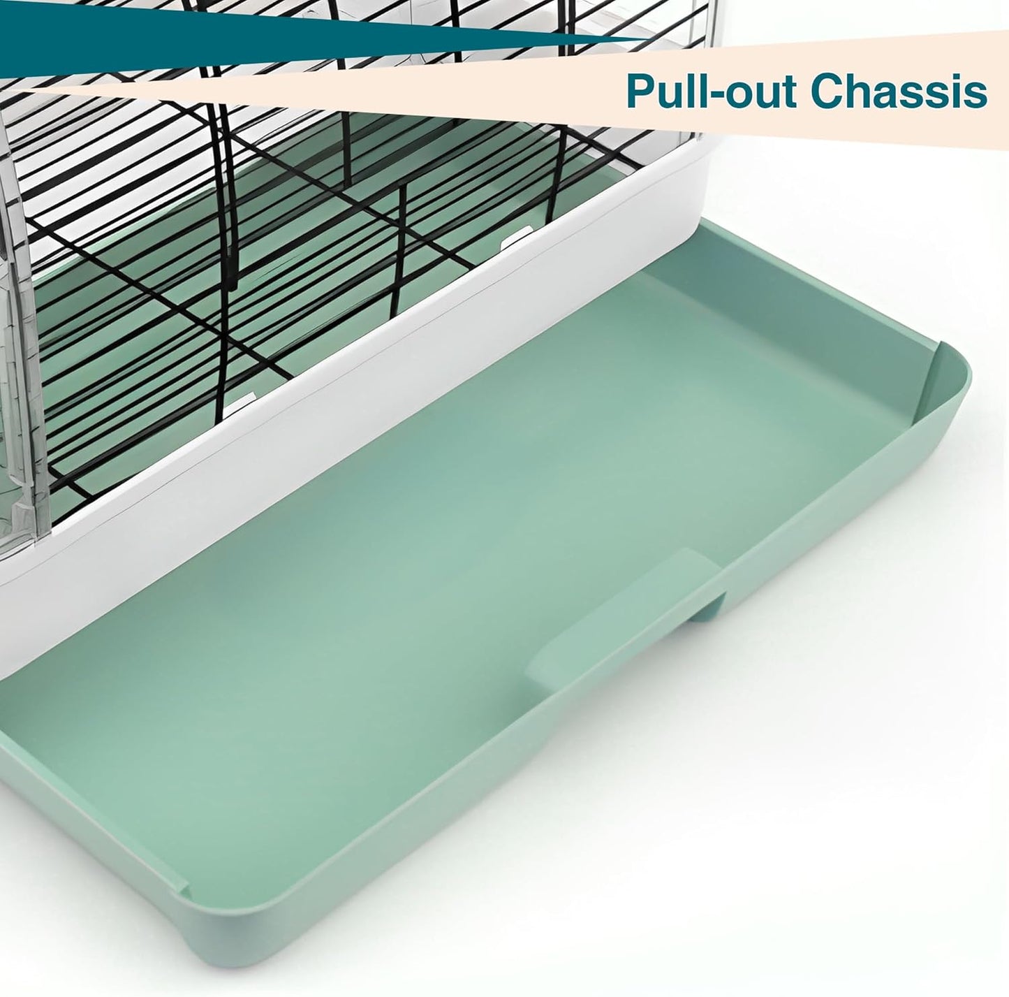 Portable Bird Cage Carrier for Small to Medium Birds,Secure Multi-Access Locking Doors, Easy-to-Clean Slide-Out Tray, and Natural Wood Perches with Transparent Feeders