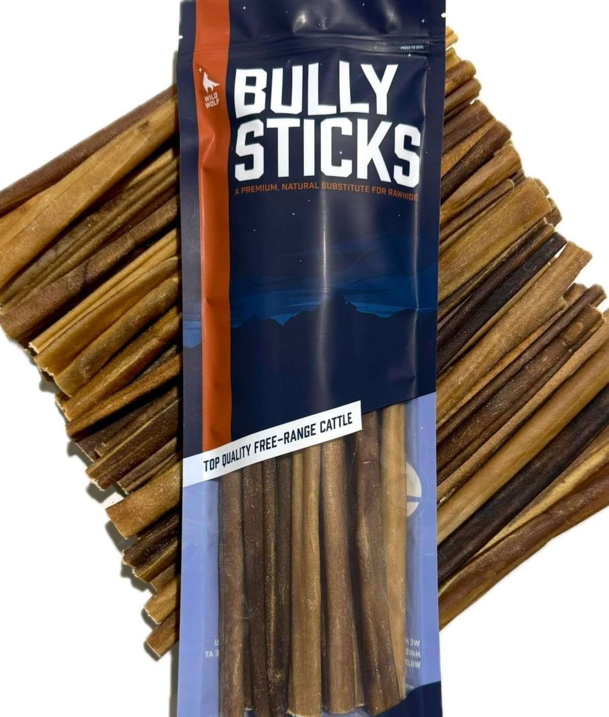 Wild Wolf 12” Beef CollySticks (1lb./~12 Sticks) 100% Natural - Single-Ingredient Collagen Dog Chew Treats - Fully Digestible - Supports Joint Health - Lab-Tested, Hand-Inspected and Packed in The USA