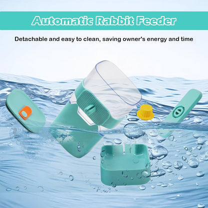 Automatic Rabbit Feeders for Cages,35 oz Hanging Rabbits Food Dispenser Guinea Pig Auto Gravity Feeder for Bunny Chinchilla Ferret Squirrel Hedgehog(Green)